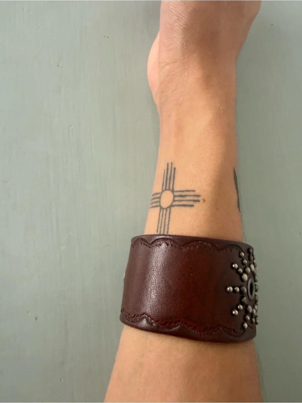 Studded leather bracelet